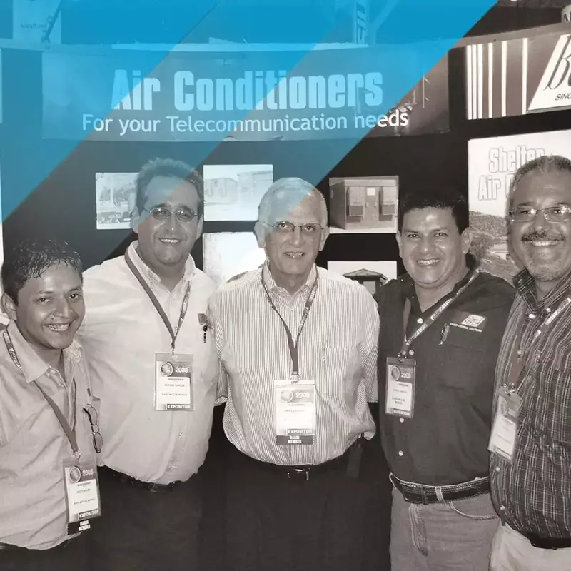group of people at a trade show