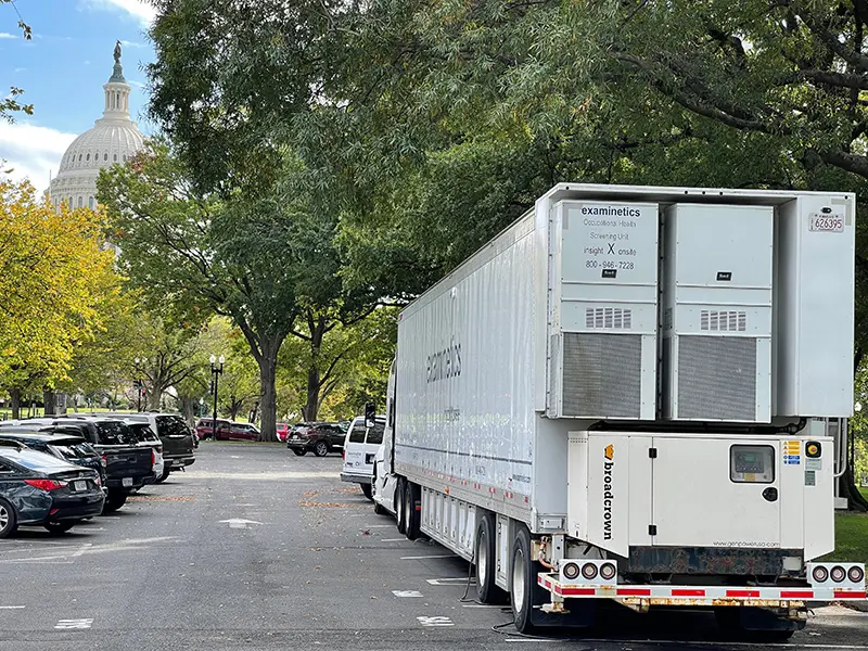 Truck with HVAC units