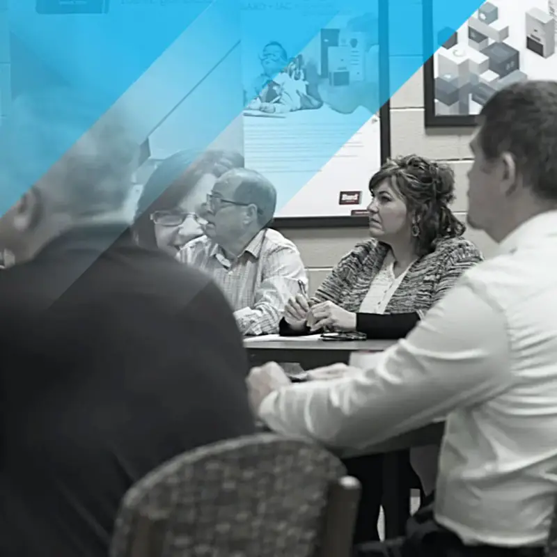 meeting with several people