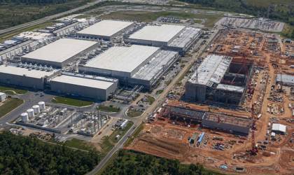 A data center campus using Bard wall-mount HVAC Bard units to cool gray spaces.