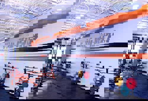 A school's fitness center with a Bard inside mount I-TEC unit.