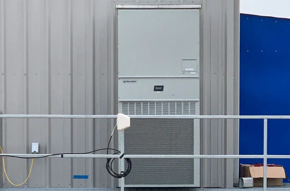 Bard unit mounted on exterior of data center