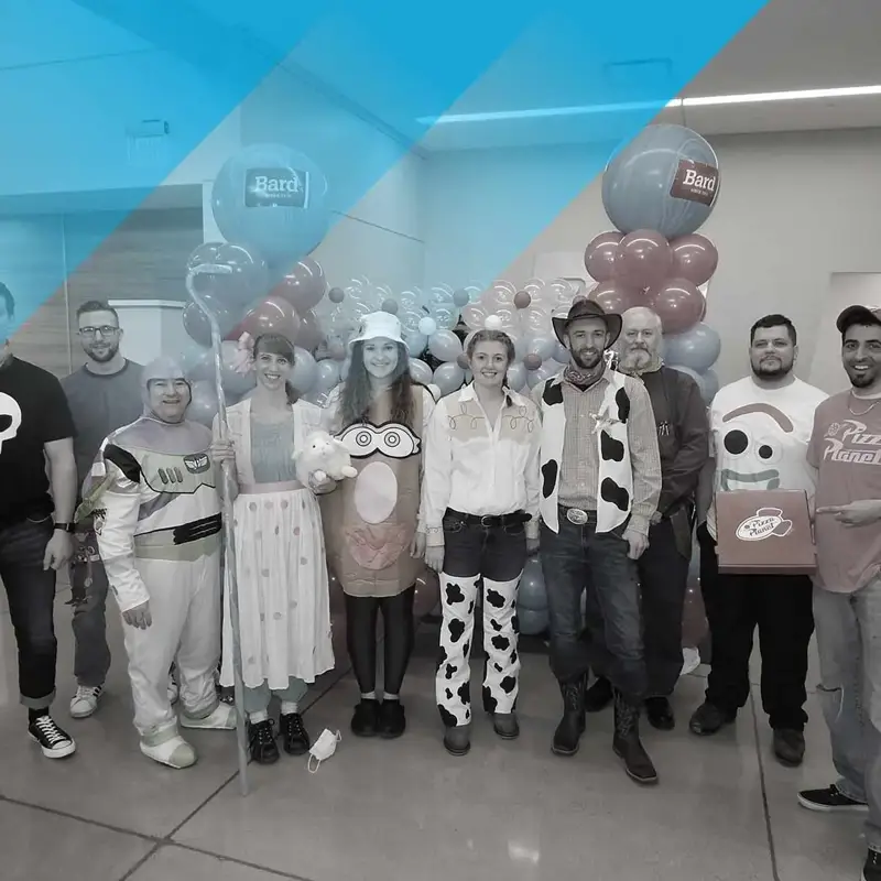 group of people in Halloween costumes