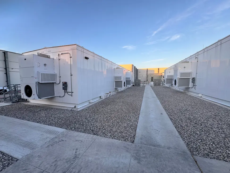 Bard units mounted on the exteriors of data center buildings.